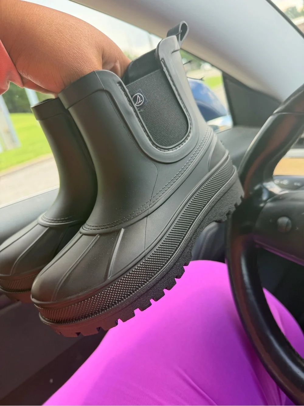 Kids Waterproof Black Rain Boots